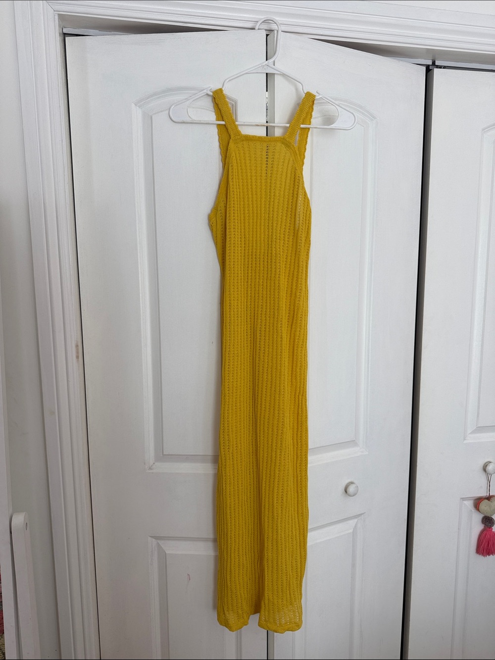 Doen Mustard Yellow Knit Maxi Dress